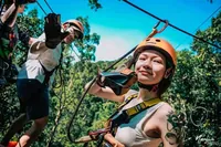 Samui Zipline FLY & Fun Tree Bridge Jungle Cafe & vodopád