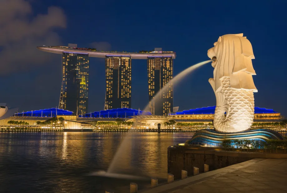 Marina Bay Sands a Merlion
