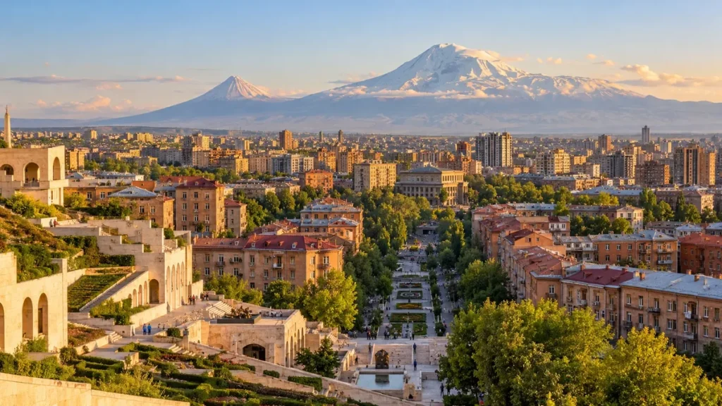 Jerevan, Kaskáda a hora Ararat